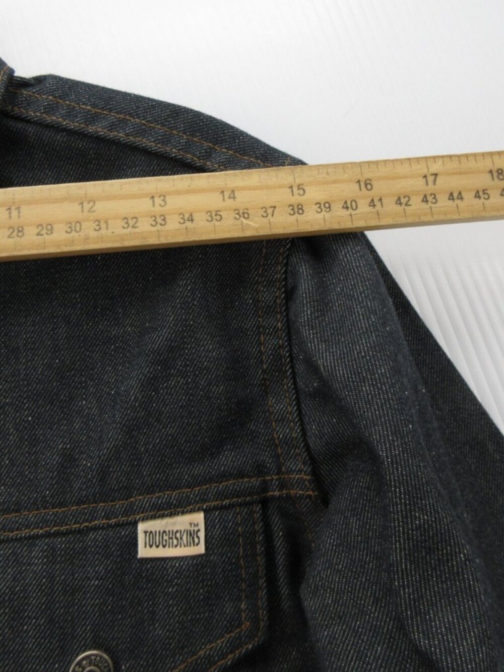 VTG Sears Toughskins Jacket Boys Youth 16 Trucker Denim Psychedelic Tie Dye - Picture 8 of 13